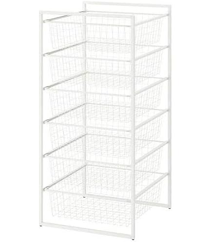 IKEAホワイト スチールメッシュラック 4段 イケア IKEA 4段シェルフユニット メタル/ホワイト 書庫 収納棚